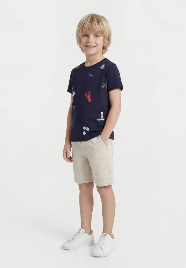 Футболка с мини-вышивкой Lindex, Navy