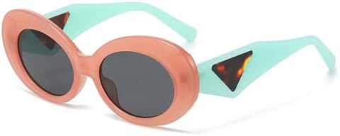 

Ретро-очки овальной формы с контрастными цветами для женщин, модные очки «кошачий глаз» для мужчин, трендовые градиентные очки, защита от ультрафиолета UV400 MTZJH, Pink