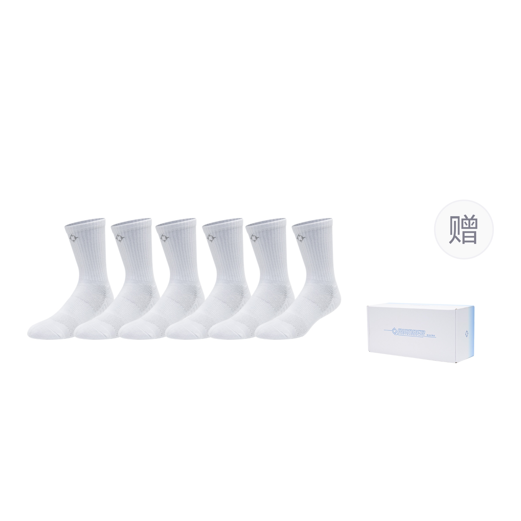 

Унисекс гольфы RIGORER, белый белый синий Box+6 Pack (белый-Thigh-High Socks)