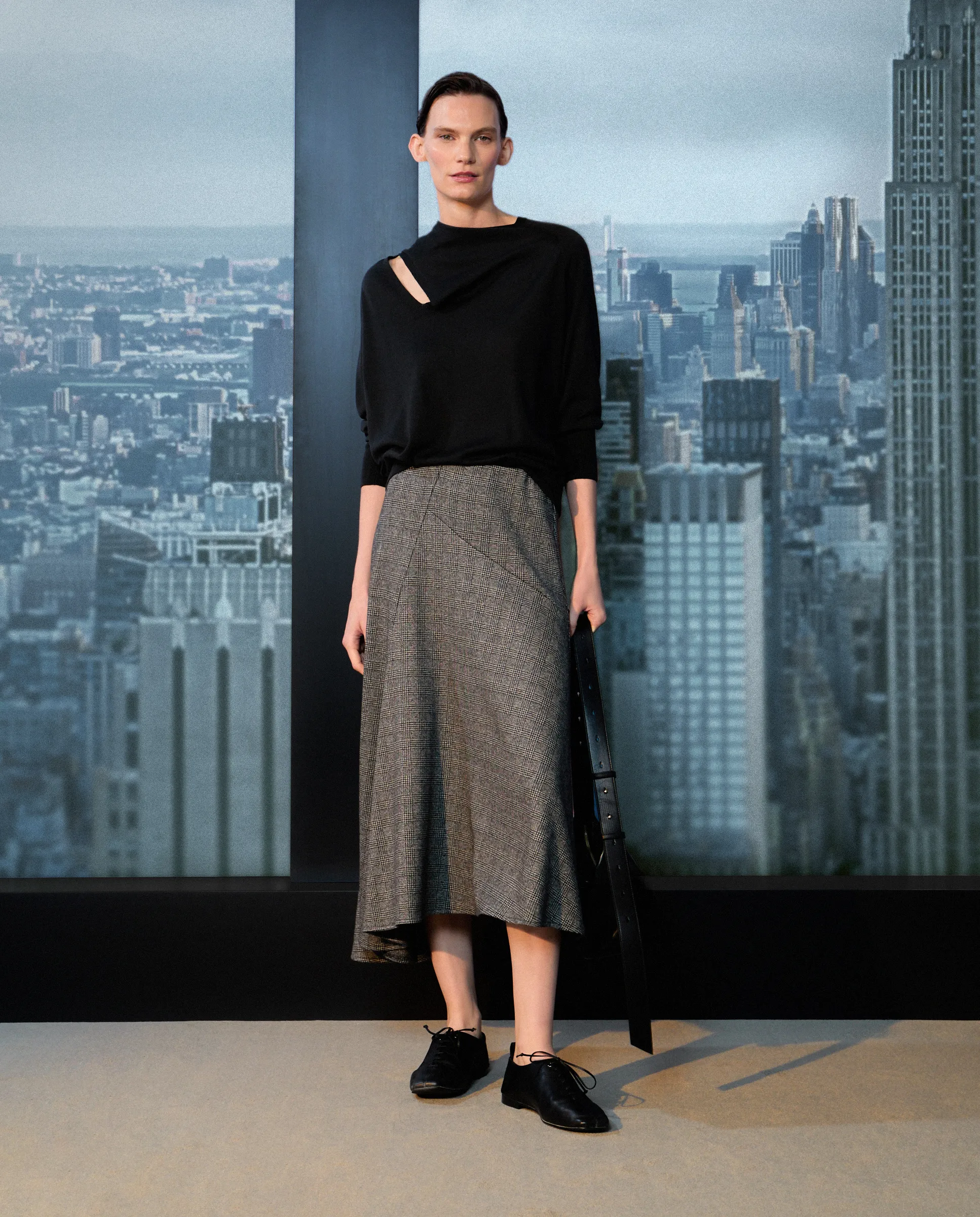 

Юбка из трикотажа в клетку Woman Limited El Corte Inglés, черный