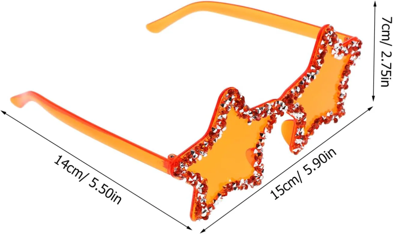 

Модные солнцезащитные очки без оправы в форме звезды, солнцезащитные очки в форме звезды для вечеринки, стильные солнцезащитные очки для вечеринки HOOTNEE, Orange