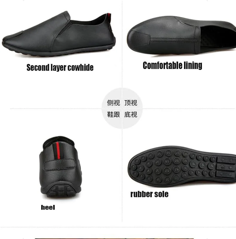 

Мужские мокасины из натуральной кожи, слипоны-лоферы, дышащие, с круглым носком, легкие, повседневные, с декоративной строчкой, модные обувь для вождения RiceelSor, оранжевый