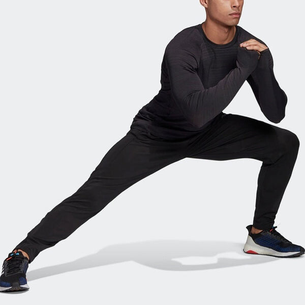 Футболка adidas Adi Runner Ls Logo Round Neck Long Sleeves Black, черный — фото 4
