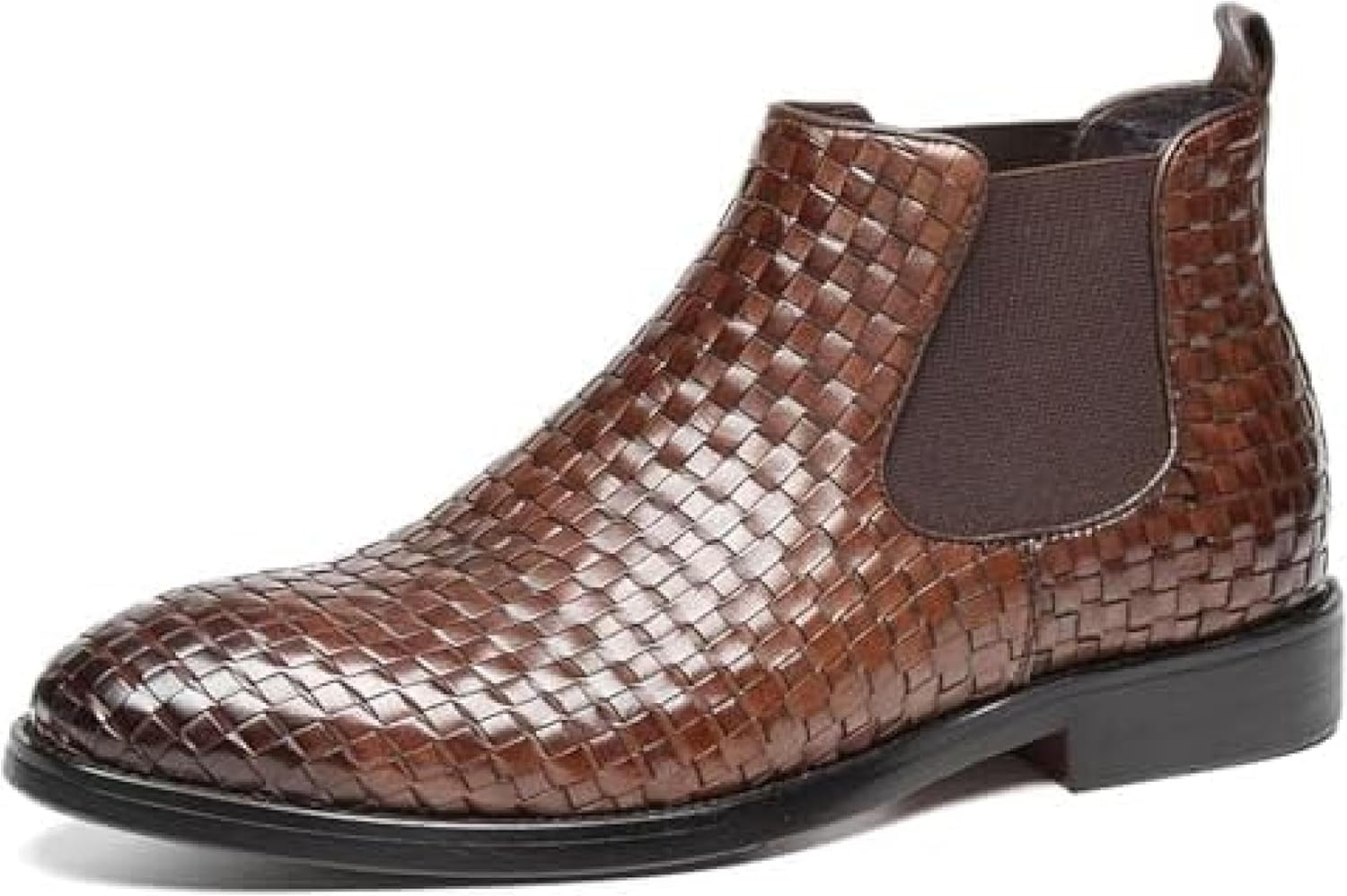 

Мужские кожаные ботинки с плетением, на шнуровке, повседневные черные и коричневые ботинки до щиколотки Jhtzxeei