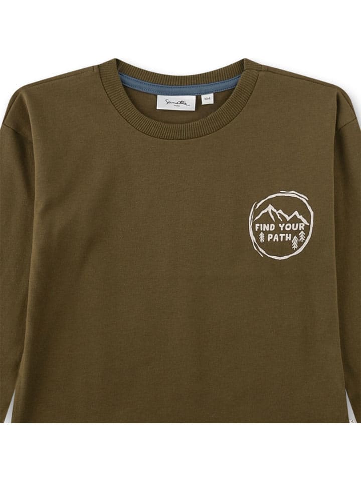 Sanetta Kidswear Футболка с длинными рукавами цвета хаки — фото 3
