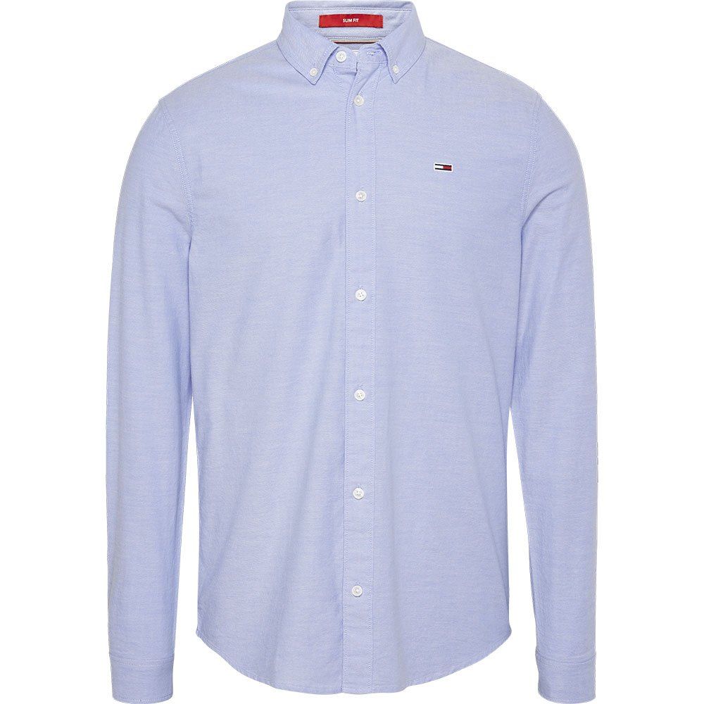 

Рубашка с длинным рукавом Tommy Jeans Slim Stretch Oxford, синий