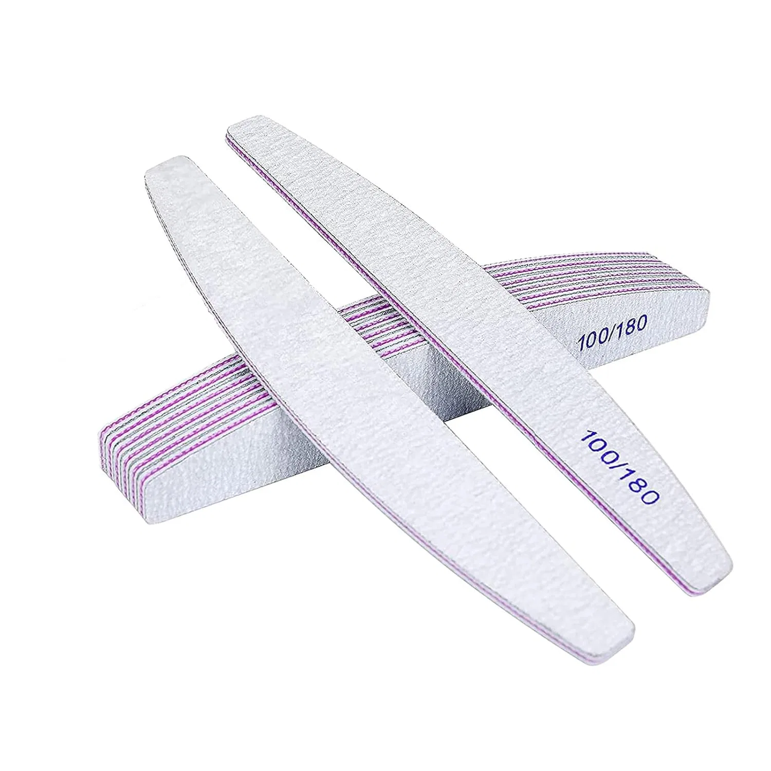 Набор из 6 пилок для гелевых ногтей URAQT, двухсторонние, 100/180 грит Uraqt, White-6