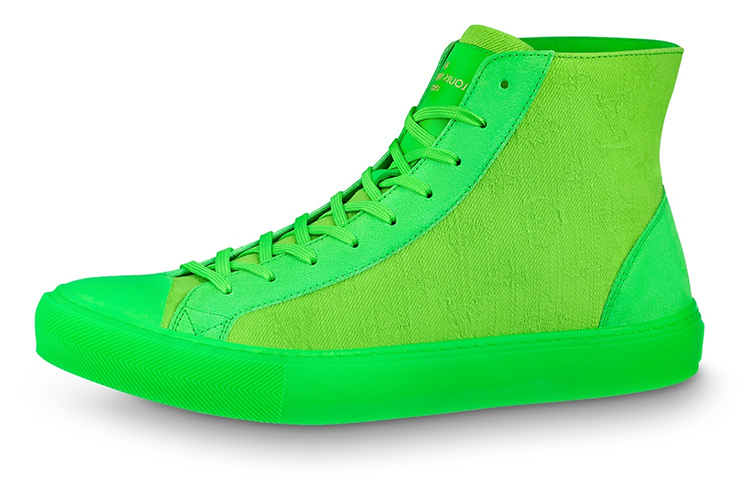 Кроссовки для скейтбординга мужские high top LOUIS VUITTON, зеленый — фото 3