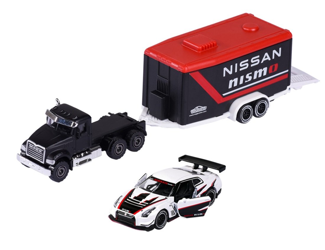 

Комплект Majorette 2 Nissan Gt-R Nismo Gt3 + Mack Granite 1:64