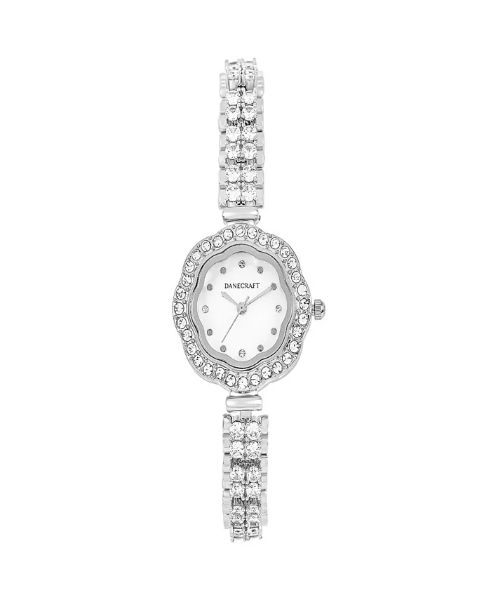 

Женские серебристые аналоговые часы с позолотой Danecraft