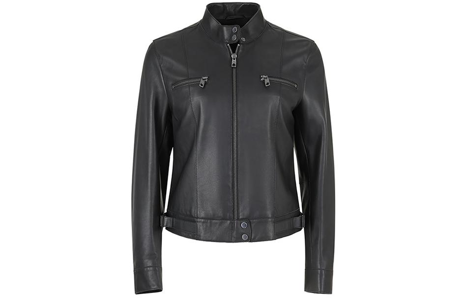 

Кожаная куртка женская черная EMPORIO ARMANI, Черный, Кожаная куртка женская черная EMPORIO ARMANI