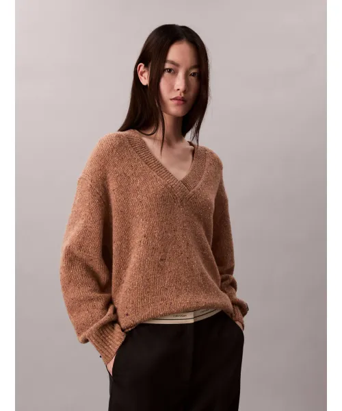 

Шерстяной свитер Relaxed fit Calvin Klein Jeans, бежевый