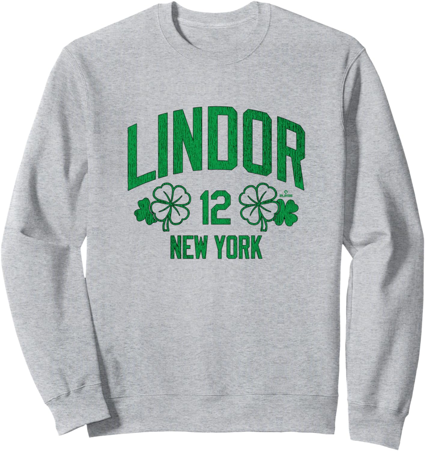 

Франсиско Линдор, бейсбольная толстовка с изображением клевера Святого Патрика, Нью-Йорк Ryno Sports, серый