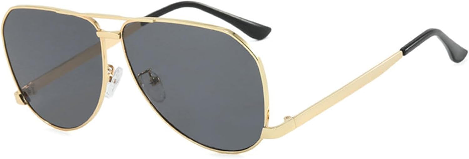 

Женские солнцезащитные очки Helena Oversized Oval в роскошной винтажной металлической оправе, модные солнцезащитные очки-пилот с двойным лучом и защитой от УФ-излучения UV400, C2