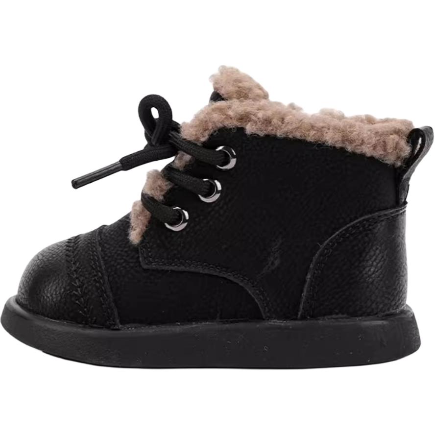 

Нескользящие теплые высокие детские ботинки для детей от 3 до 7 лет QINUOSHU, черный