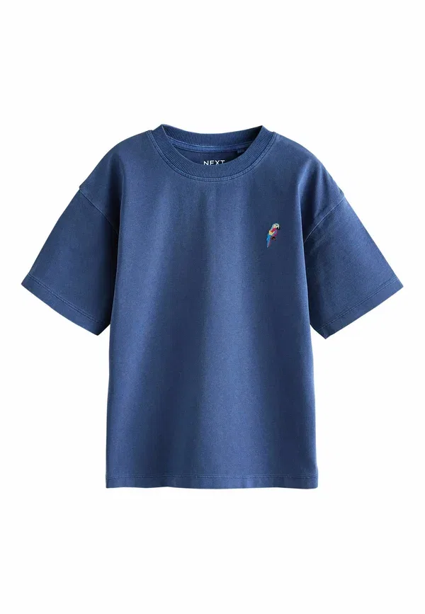 Футболка Regular fit, Next, модель washed chest embroidery t-shirt, синяя