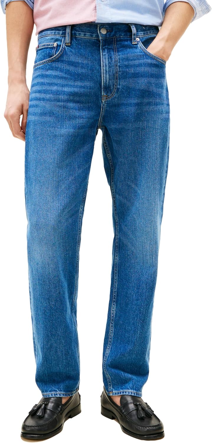

Джинсы Tommy Hilfiger Straight Fit Stretch для мужчин, Med Indigo