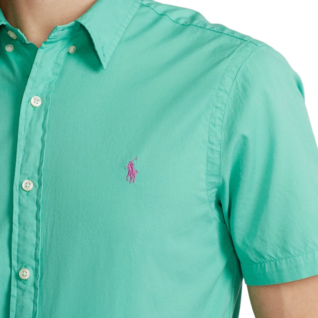 Polo Ralph Lauren Рубашка мужская светло-травянисто-зеленая — фото 4
