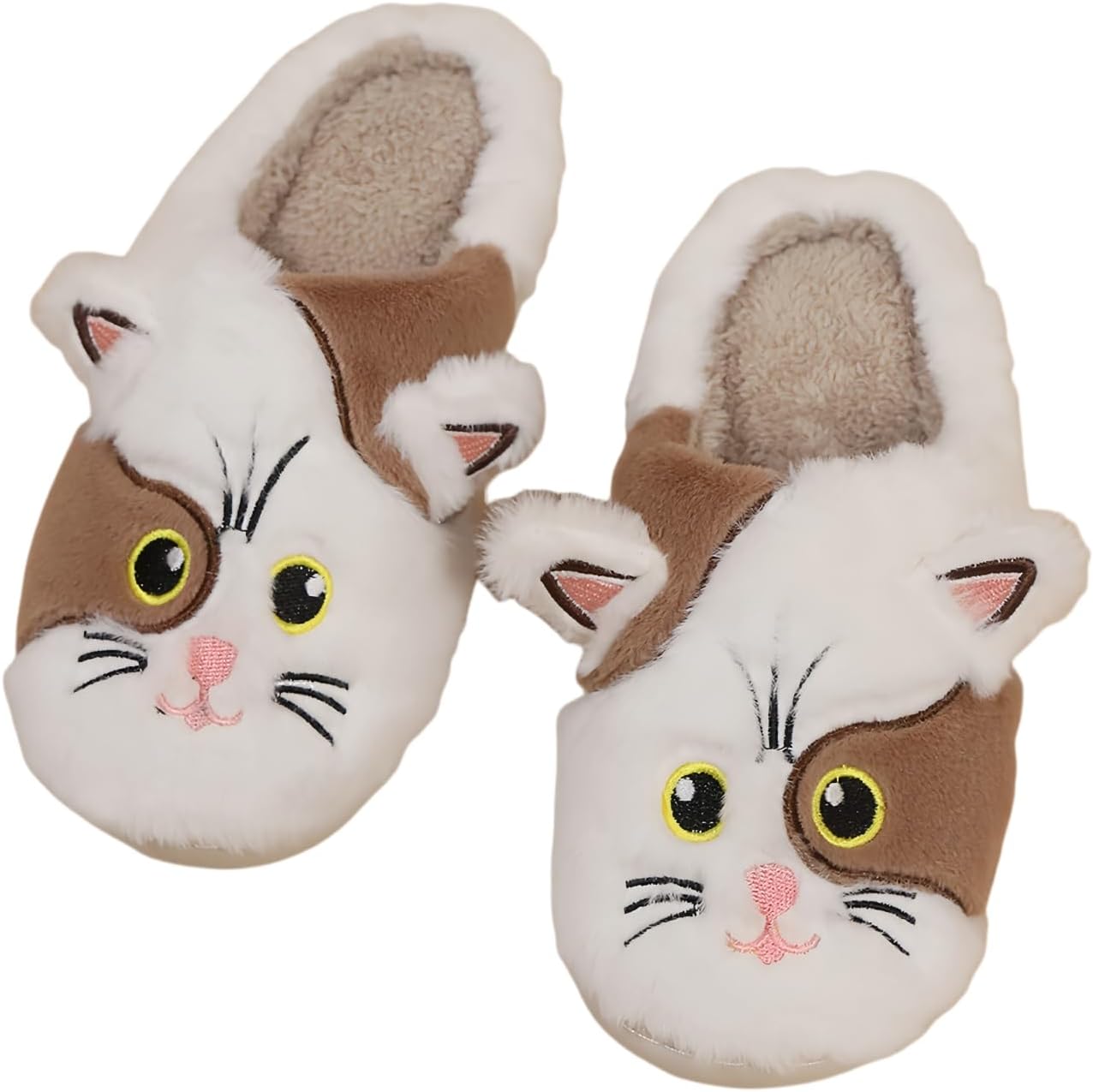 

Плюшевые тапочки с кошкой Gebufaw, коричневый