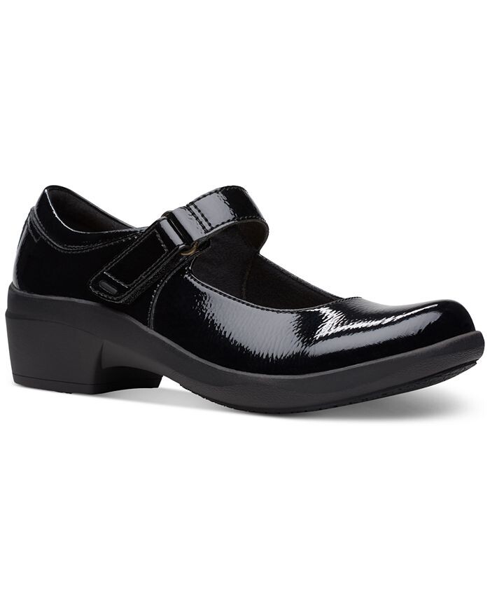 

Женские туфли с круглым носком Talene Ave Mary Jane Clarks, цвет Black Patent