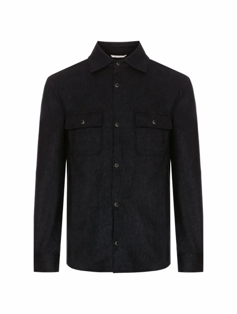 

Шерстяная рубашка Marco Pescarolo, тёмно-синий