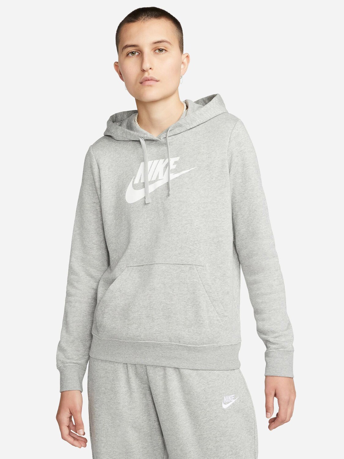 

Толстовка Nike W CLUB FLC GX STD PO HDY, серый