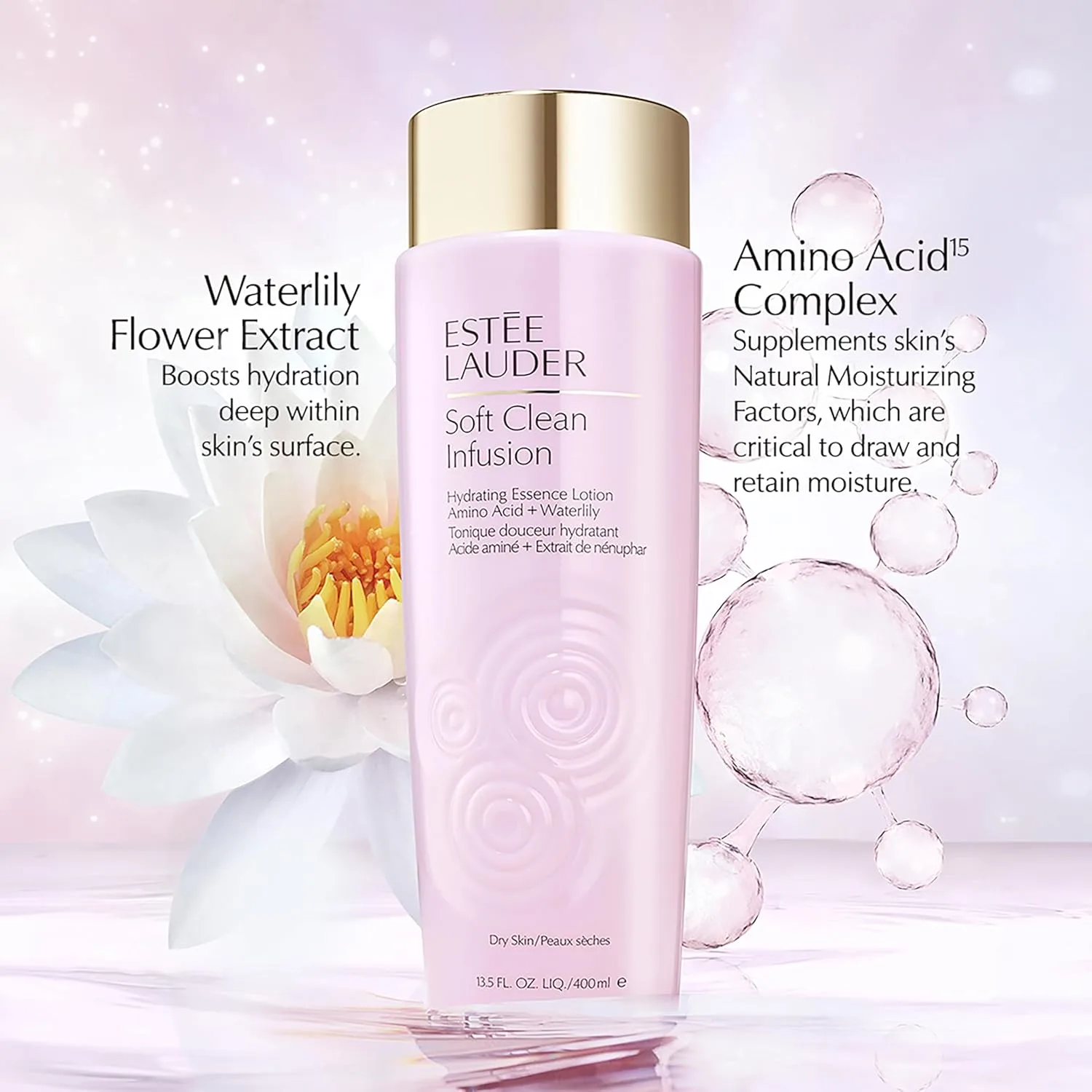 Тоник Estée Lauder — Увлажняющий - Soft Clean Infusion с аминокислотами и экстрактом водяной лилии, 385 мл — фото 2
