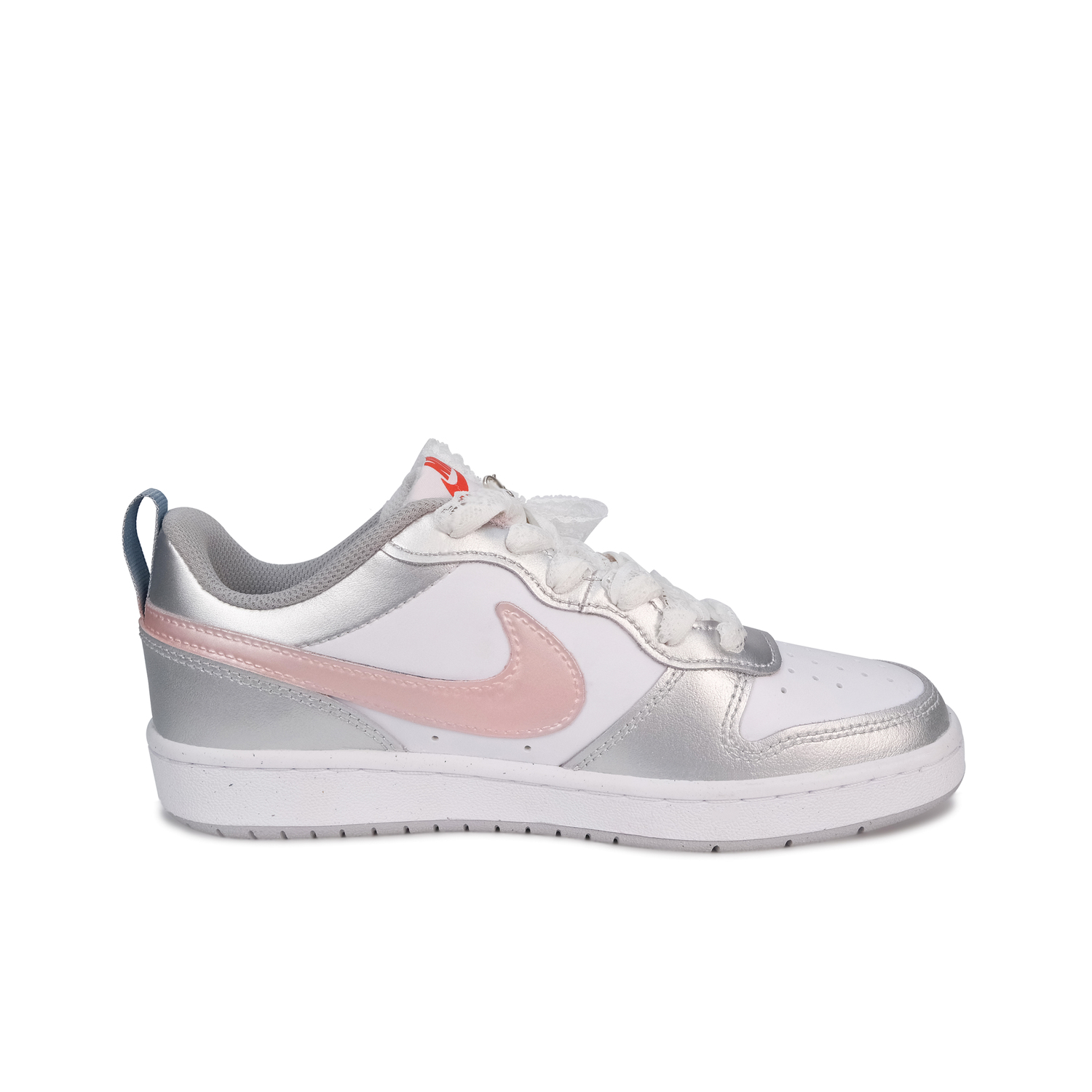 Nike Court Borough нескользящие износостойкие низкие детские скейтбординг кроссовки Silver для подростков — фото 3