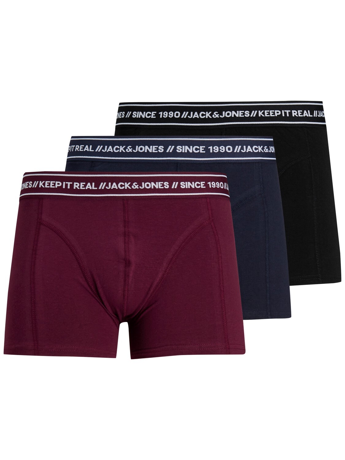 

Боксеры Jack & Jones 3 шт, цвет Schwarz-Bordeaux