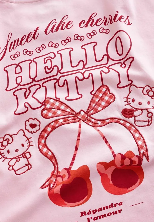 Футболка с круглым вырезом и официальным лицензированным принтом hello kitty, стандартного кроя Next, Pink — фото 3