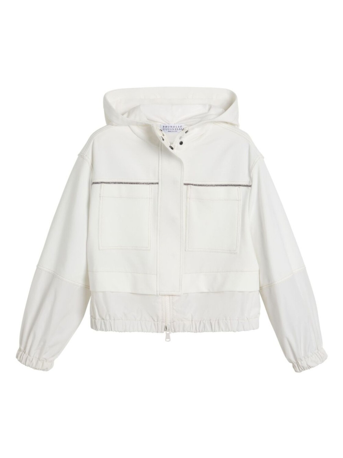 

Brunello Cucinelli Kids куртка с капюшоном, белый