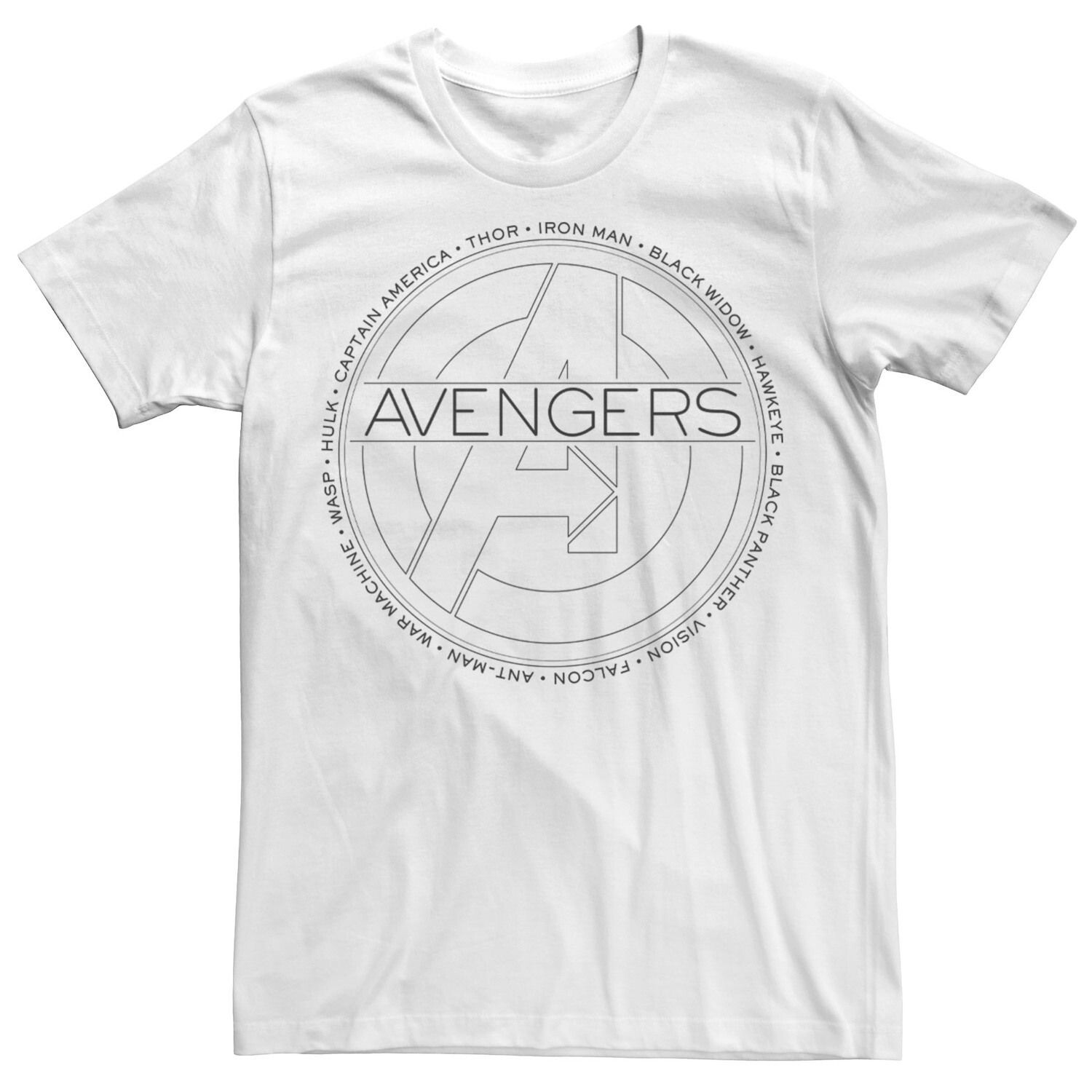 

Мужская футболка с надписью Avengers Circle и логотипом Marvel