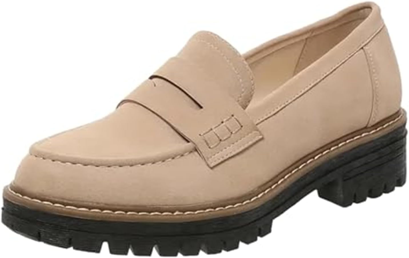 

Женские лоферы Классические комфортные лоферы с платформой Лоферы-«пенни» на утяжке Для работы, офиса и повседневного бизнеса Осенне-зимняя мода Обувь для ходьбы Canbebig, бежевый