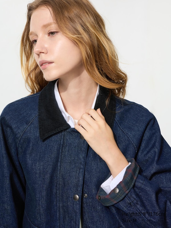 Короткая утилитарная куртка из денима Uniqlo, 69 navy — фото 3