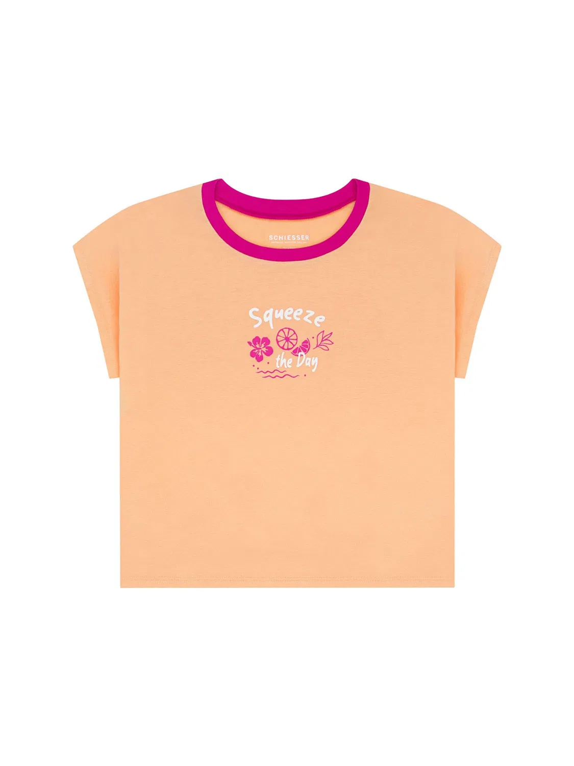 Пижама, подростковая ночная одежда. Schiesser, Orange/Peach/Dark Pink — фото 2