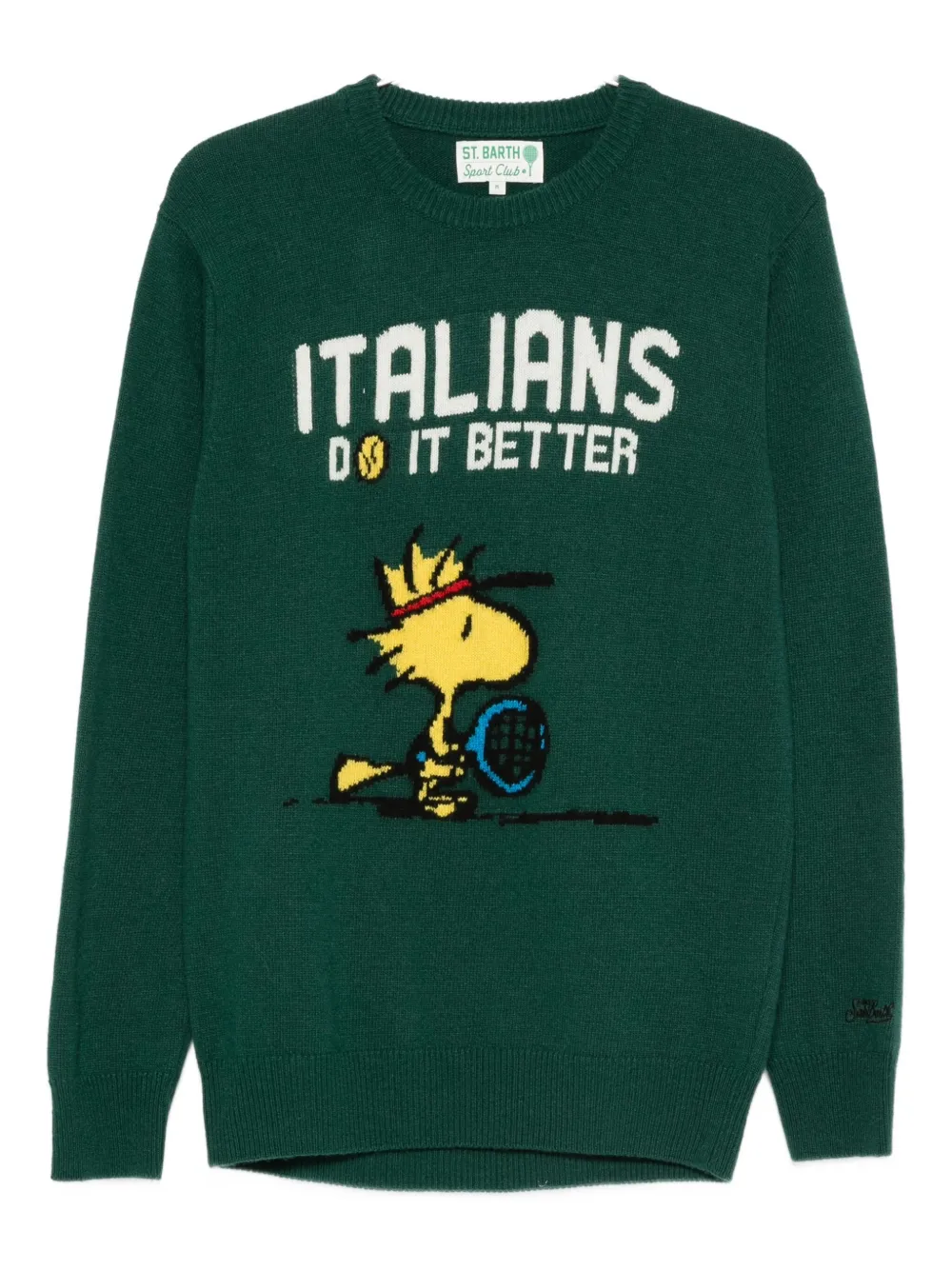 

Свитер с теннисным принтом X Peanuts Mc2 Saint Barth, зеленый