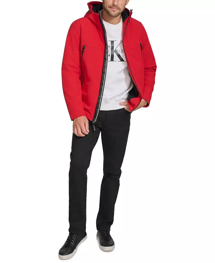 Мужская куртка Infinite Stretch Soft Shell с подкладкой из шерпы Calvin Klein, красный — фото 4