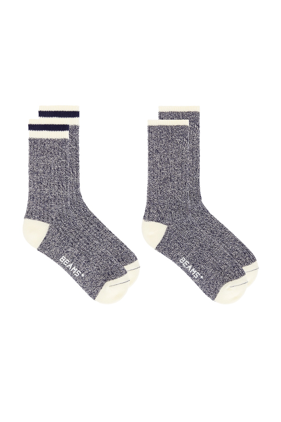 

Носки в стиле "дранка" Beams Plus, navy