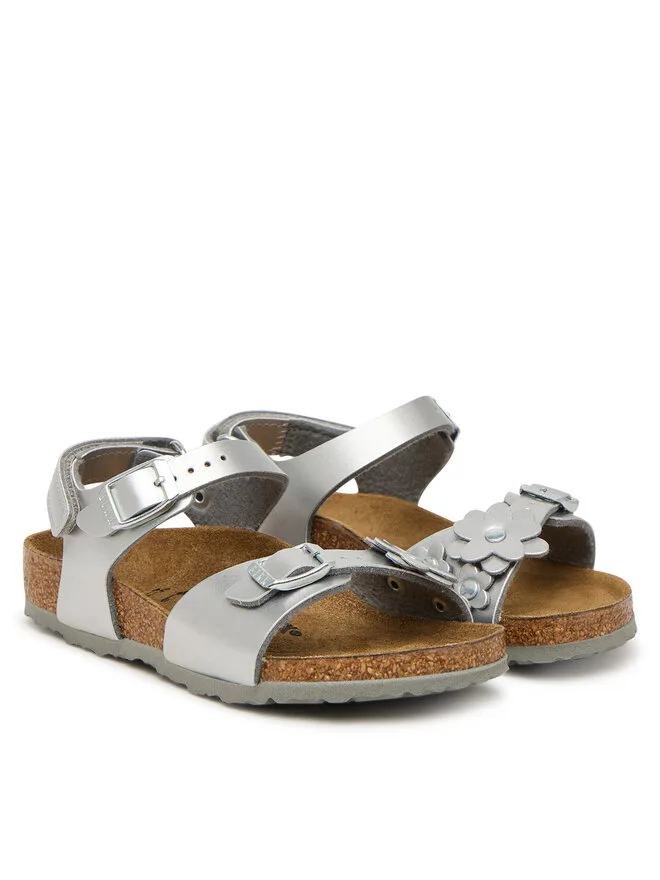 Birkenstock Сандалии Rio As Flowers 1031702 S серебристого цвета — фото 2