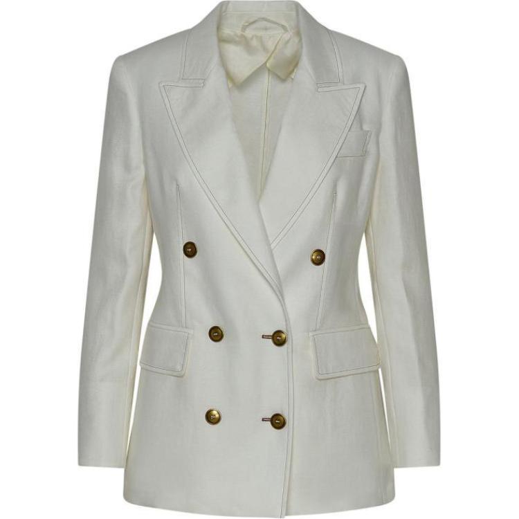 

MaxMara Пиджак для делового костюма женский бело-серый