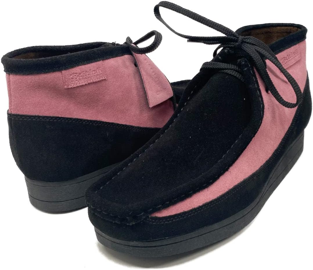 

Мужские кожаные и замшевые ботинки на шнуровке 12 British Collection, черный/розовый