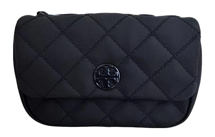 

Кожаная козья маленькая квадратная сумка, через плечо, среднего размера кроссбоди женская черная TORY BURCH