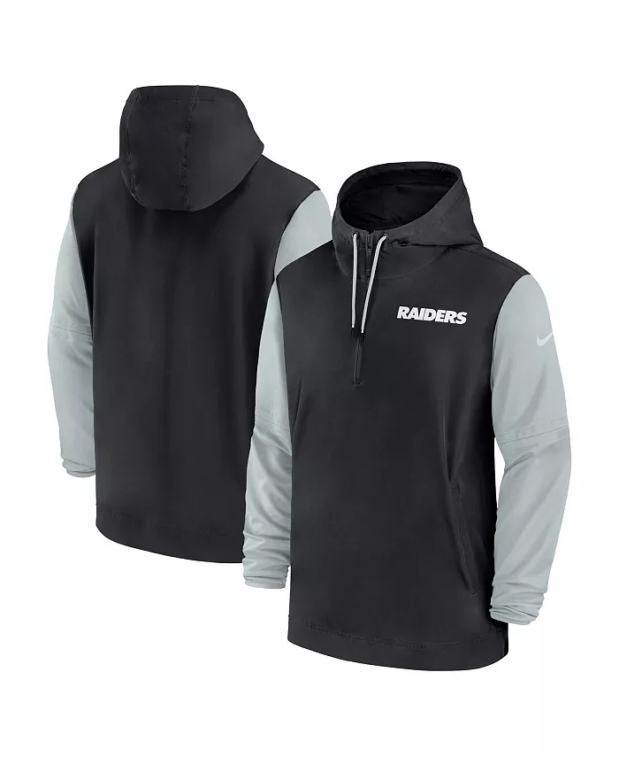 

Мужская черно-серебристая толстовка-полузип Las Vegas Raiders 2024/25 Sideline Pre-Game Player 1/2-Zip Hoodie Jacket Nike