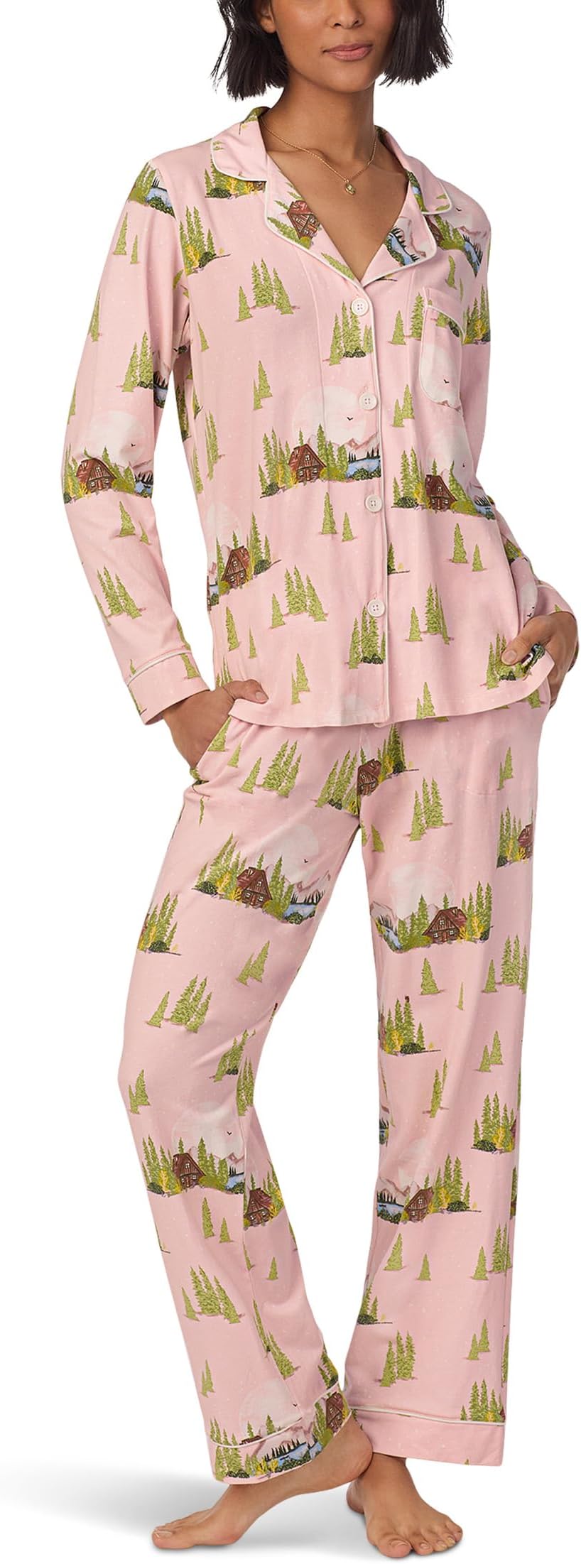 

Пижама Bedhead PJs Cotton Knit Long Sleeve Classic PJ Set, цвет Pine Lake