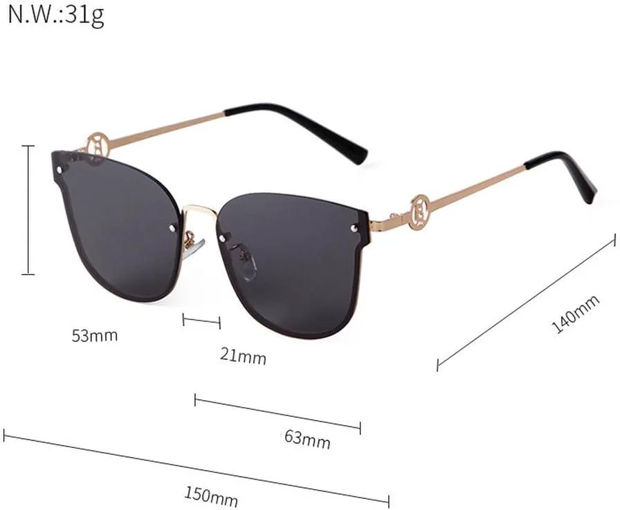 

Женские солнцезащитные очки в металлической оправе, коричневые, полуободковые, с защитой от УФ-излучения UV400, антибликовые, роскошные generic, C2 Gold Double Tea