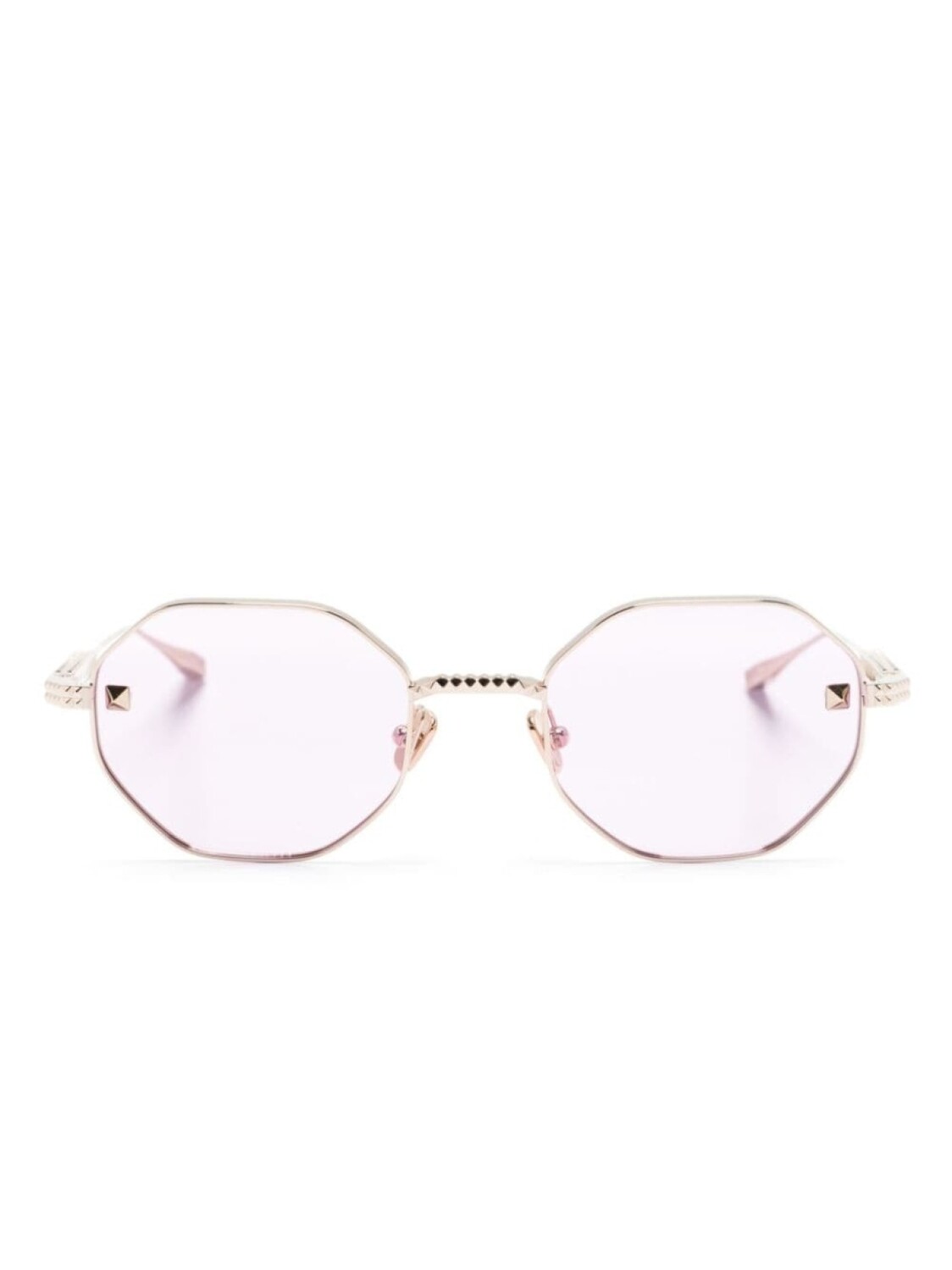 

Valentino Eyewear солнцезащитные очки Rockstud в геометричной оправе, золотистый