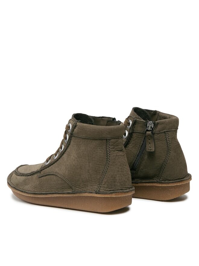 Ботинки женские Clarks Funny Cedar на плоской подошве, хаки — фото 3