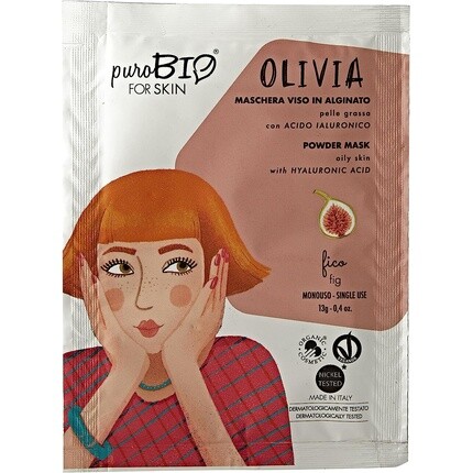 

Альгинатная маска для лица Olivia Fig для жирной кожи с зеленым чаем, Purobio