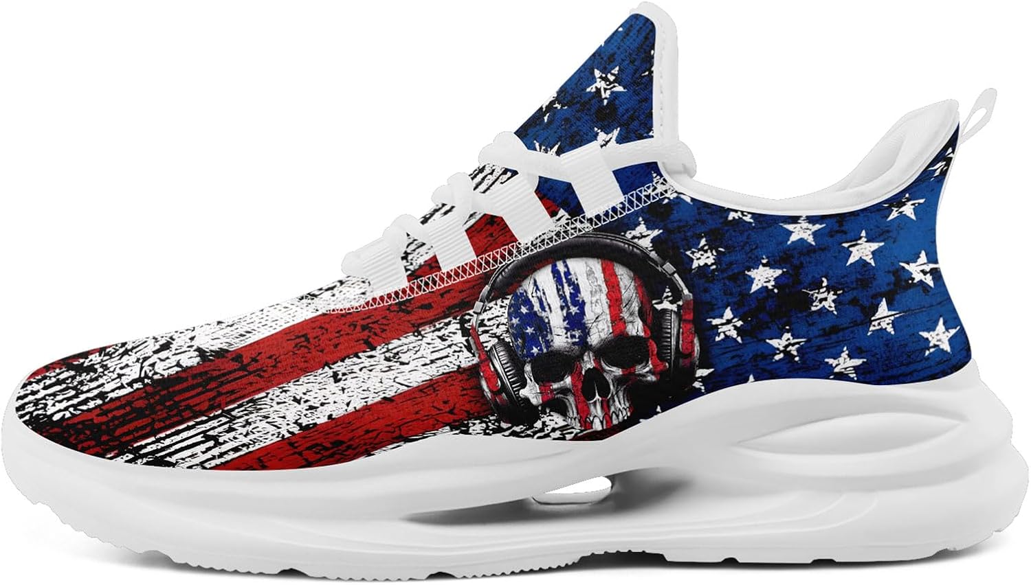 

Кроссовки для мужчин и женщин, легкие спортивные с сеткой с американским флагом для тренировок, зала и тенниса Onegam, белый/красный/синий