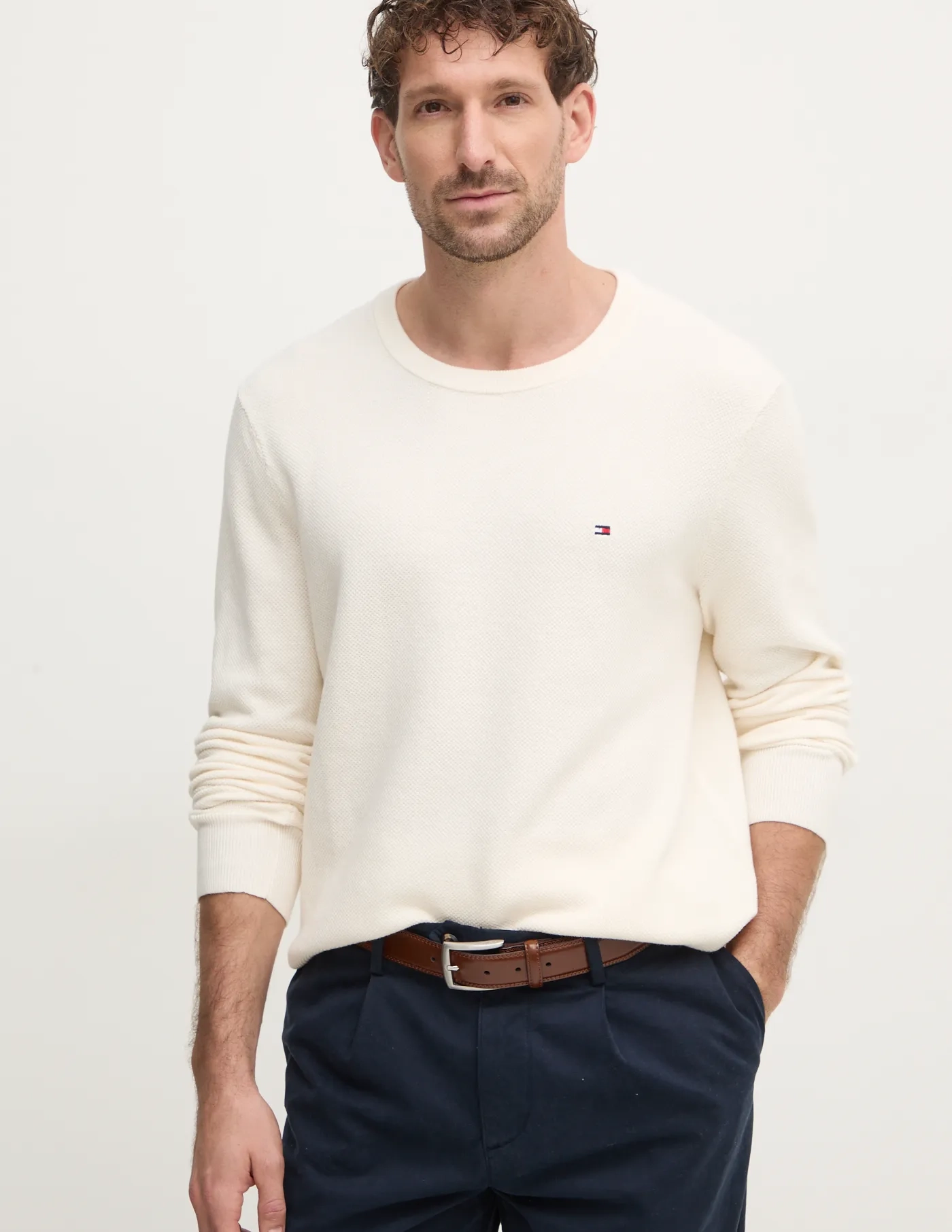 

Хлопковый свитер Tommy Hilfiger, бежевый